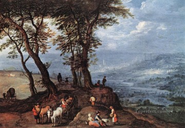  Jan Oil Painting - Going To The market Flemish Jan Brueghel the Elder